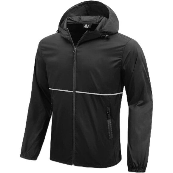 Other - Men's Rain Jacket Waterproof with Hood Lightweight Windproof Raincoat for Golf H